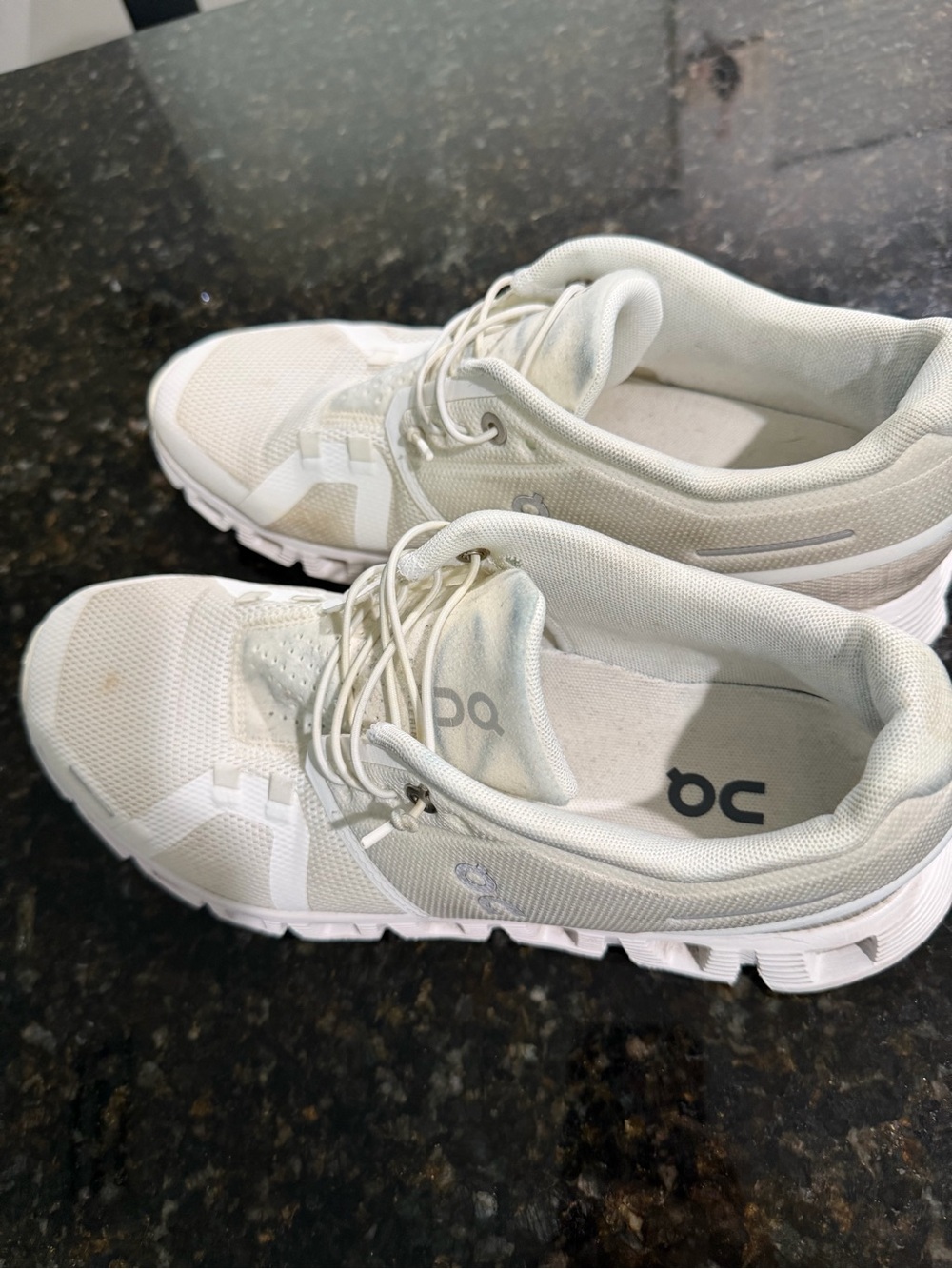 On Running White/Off-White Mesh Running Sneakers - Picture 5 of 10